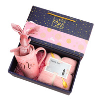 Ensemble de cadeaux de vœux pour la fête des mères grande tasse en céramique petit lapin poupée serviette cuillère pour les étudiantes ou employées travaillant au bureau