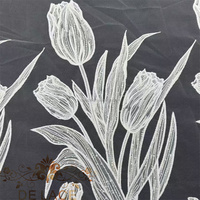 Dentelle WM DELACE, motif de tulipes exquis avec des paillettes, belle dentelle découpée, grande fleur brodée, tissu de dentelle pour robe de mariée