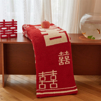 Nouveau Design Usine En Gros Donne Amis Cadeaux De Mariage 100% Couverture Tricotée En Fibre De Polyester OEKO-TEX JE