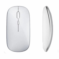 Mouse Super tipis nirkabel, Mouse Super ramping model ganda nirkabel untuk Laptop, Tablet, PC, komputer Desktop
