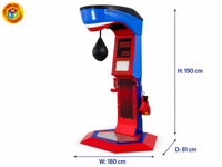 Machine d'arcade de boxe avec testeur de force LED 180x81x190 cm pour bar et centre de divertissement familial