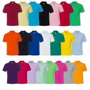 Factory price 22 colors custom printing embroidery OEM logo plain blank men men's polo t shirt polo shirts wholesale