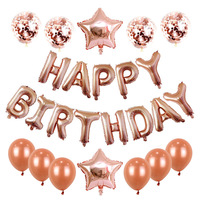 Vente en gros de ballons colorés de 16 pouces joyeux anniversaire en aluminium pour décorations de fête