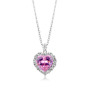 Colgante de Corazón de Circonio Azul Estilo Romántico Clásico Heart of the Ocean, Elegante Collar con Colgante de Joyería para Mujer con Estética Real - Product Image 1