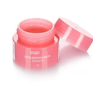 OEM ODM Wholesale Private Label Lip Overnight Moisturize Mask 8g Pink Strawberry Jar Lip Balm Custom Logo