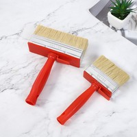 Ensemble de pinceaux à poils naturels avec manche en plastique pour la peinture des murs et des plafonds, fabrication OEM personnalisée