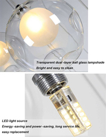 Lampes en verre pour salon Salle à manger de luxe Lustres décoratifs en cristal Suspension sphérique et lampe à bulles