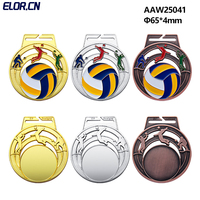 Usine Elor Médailles sportives en métal personnalisées avec ruban dégradé coloré avec impression par sublimation pour les jeux de volleyball