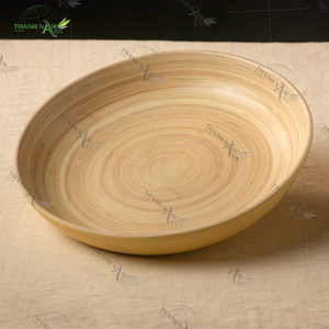 จานกลมทำจากไม้ไผ่ทำมือ-จานกลมเป็นมิตรกับสิ่งแวดล้อมสำหรับการให้บริการตกแต่งและการต้อนรับใช้ซัพพลายเออร์ oM/odm - Product Image 2
