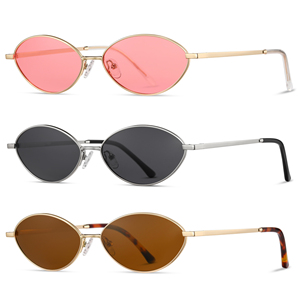 CONCHEN High Quality New Arrival Luxury Ladies Oval Stainless Steel Frame Trendy Polarized Glasses OEM/ODM Women <b>Sunglasses</b> - Product Image 2