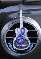 Diffuseur d'aromathérapie pour voiture en forme de guitare, purificateur d'air à fixation sur grille d'aération, parfum naturel, design symbole musical, en plastique