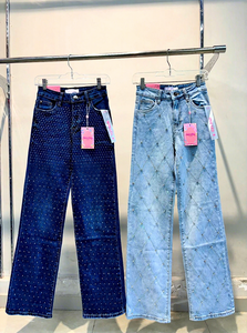 Jeans à taille haute <span class=keywords><strong>et</strong></span> jambes larges pour femmes, <span class=keywords><strong>pantalon</strong></span> en denim délavé vintage pour un style décontracté au quotidien - Product Image 2