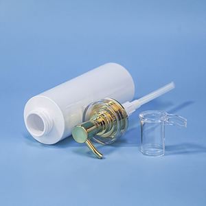 Luxury 300ml 500ml PET <strong>Plastic</strong> Matte White <strong>Round</strong> Empty Conditioner Body Lotion <strong>Bottle</strong> Gold HDPE Airless Pump Shampoo <strong>Bottle</strong> - Product Image 4