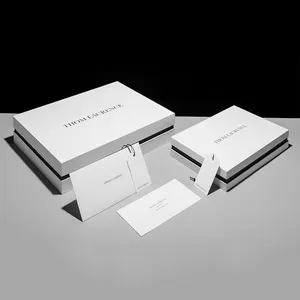 White Cardboard Boxes With Lids Custom Logo Luxury Cardboard Paper Packaging White Removable Lid Rigid Gift Boxes With Neck