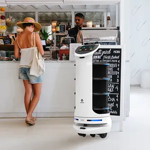 बुद्धिमान स्वचालित नेविगेशन खाद्य वितरण रोबोट रेस्तरां/होटल के लिए नया आगमन स्मार्ट वेटर रोबोट