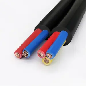 Kabel listrik fleksibel RVV berinsulasi PVC, kabel daya 2 3 4 5 inti 0.5 mm-4 mm dengan ketebalan 0.75mm 1.0mm 1.5mm 2.5mm