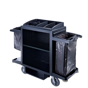 Chariot de ménage multifonctionnel de chambre d'amis de chariot de linge d'hôtel d'acier inoxydable - Product Image 4