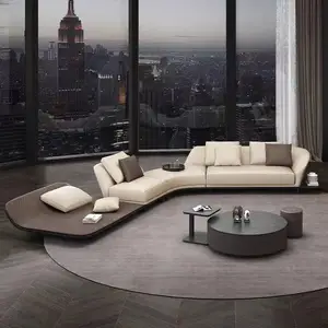 MOONTOP leather sectional living room furniture l shape sectional set luxury italian design l u shape sofa