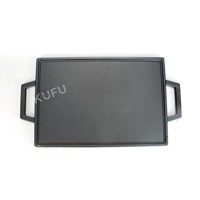 Plaque de cuisson rectangulaire en fonte pré-assaisonnée pour barbecue