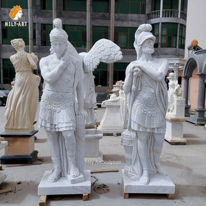 MILY vida tamanho antigo branco mármore soldado estátua pedra guerreiro escultura para Garden Park - Product Image 3