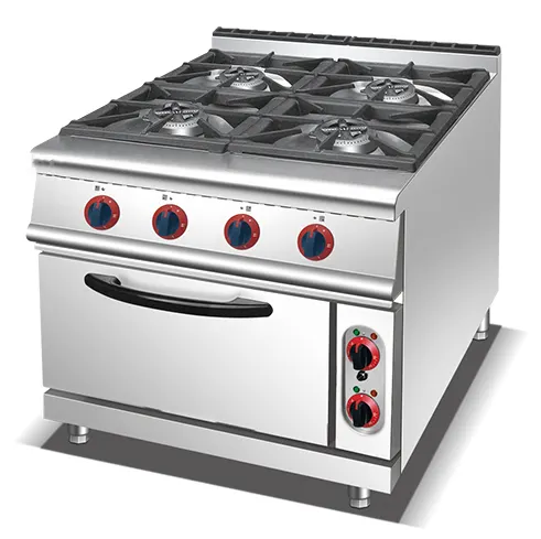 Penjualan terlaris 2024 900 700 berdiri gratis 4 rentang Gas pembakar dengan mesin memasak Oven JZ-TQ-4E pembakar komersial