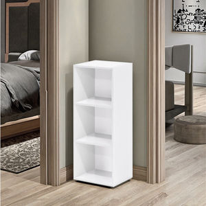 Librería Cúbica Móvil de Madera Blanca Más Vendida, Mueble Pequeño para Sala de Estar con Panel de Madera para Dormitorio - Product Image 5