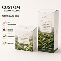 Boîtes pliantes personnalisées en carton SBS 18pt, directement du fabricant, pour emballage de thé de qualité supérieure, thé noir anglais pour le petit-déjeuner