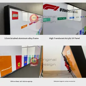 Cadre photo mural Lego Speed Champion F1 Super Racing Car en blocs de construction pour salon avec moteur électrique - Product Image 2