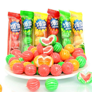Gomme da Masticare Rotonde con Ripieno al Centro, Gusto Frutta, Mini Palline, Scatola Grande, Gusto Anguria, Multicolore - Product Image 1