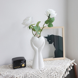<span class=keywords><strong>Vase</strong></span> à main en céramique pour corps <span class=keywords><strong>humain</strong></span>, <span class=keywords><strong>Vase</strong></span> à fleurs et cœur Unique, esthétique moderne et blanc, pour décor de maison, salon, vente en gros - Product Image 3