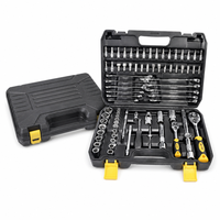 Jeu de clés à douilles portables avec 78 outils CR-V, cliquets demi-tour et quart-tour dans un coffret rigide, OEM, pour l'entretien automobile et le bricolage