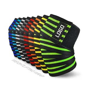 Super March Gym Fitness Knee Wrap para levantamento de peso com suporte elástico