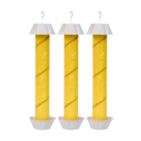 Ventes directes d'usine suspendus long adhésif jaune collant attrape-mouches rouleau colle piège à mouches lanternes à mouches avec crochet