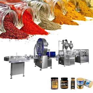 Automatic Spice Powder Protein Powder Milk Powder Filling Canning Seaming Production Line