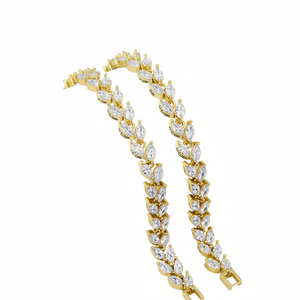 Pulsera Xlion con Cristales Dorados y Diamantes de Imitación, Joyería de Fiesta para Mujer, Accesorio de Moda - Product Image 1