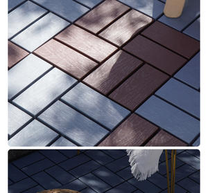 Suelo exterior de WPC, azulejos de cubierta entrelazados para exteriores, suelo de plástico de grano de madera - Product Image 2