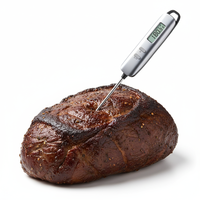 Thermomètre de cuisson numérique à lecture instantanée avec sonde extra-longue, écran LCD, alimenté par piles, en ABS et acier inoxydable 304, plage de -50 à 300 °C, pour barbecue