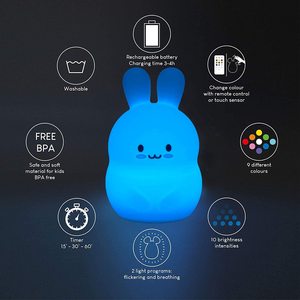 Kids Bedroom Cartoon Animal Panda Silicone Sleep Table Lamp Bunny Rechargeable Led <strong>Night</strong> <strong>Light</strong> for <strong>Baby</strong> Chidlren's Room - Product Image 1