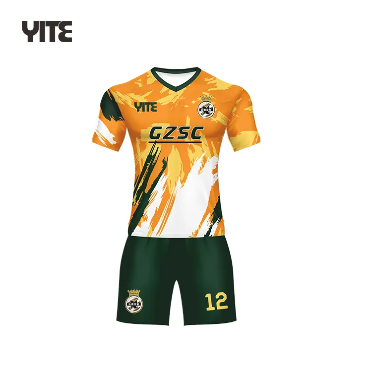 YITE Kaus Sepak Bola Pria, Logo Kustom Desain Seragam Sepak Bola Pakaian Sepak Bola Termurah untuk Tim