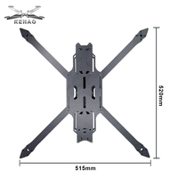 Châssis de drone en fibre de carbone de 15 pouces, plateforme durable et stable pour drones de course, noir, 1960 g, empattement de 735 mm, longueur de 520 mm