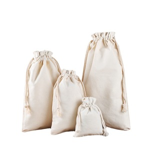 Sac à linge écologique en coton biologique 100% avec ficelles, avec logo personnalisé, <span class=keywords><strong>petite</strong></span> pochette en toile blanche, sac à poussière en coton pour le <span class=keywords><strong>rangement</strong></span> - Product Image 1
