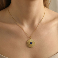Collar con Colgante de Ojo para Mujer, Chapado en Oro de 18K, Acero Inoxidable, Piedra Natural, Joyería de Protección, Regalo, Venta al Por Mayor