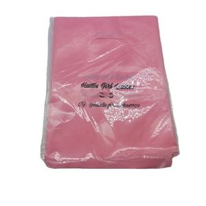 Sacs en plastique pour les courses 2020, sacs de courses pliables avec poignées, sacs d'emballage pour bijoux en plastique avec trou - Product Image 5