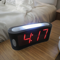Horloge numérique LED de grande taille en gros, horloge de bureau avec son personnalisé, veilleuse, chambres à coucher