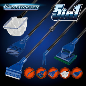 Juego de 5 Herramientas de Limpieza para Acuarios Rectangulares Ecológicas, Pinza de Pesca de Plástico, Cuchillo para Raspar <span class=keywords><strong>Algas</strong></span>, Bolsas para Cocina y Dormitorio - Product Image 2