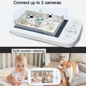 5 pouces 720p ABM501 Pan Tilt lecteur de musique Babyphone Audio bidirectionnel Vision nocturne nounou <span class=keywords><strong>Bebe</strong></span> caméra de <span class=keywords><strong>Surveillance</strong></span> vidéo bébé moniteur - Product Image 5
