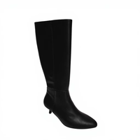 Stivali Invernali da Donna Stile Italiano al Ginocchio con Punta Affusolata in Pelle PU e Tacco Alto - OEM/ODM Personalizzati Direttamente dalla Fabbrica
