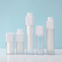 Flacon pompe rotatif sous vide pour lotion, en plastique PP avec surface givrée ASPP, pour emballage de soins de la peau et crème de voyage