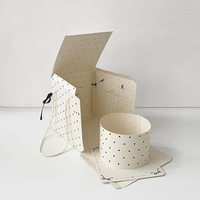 Boîte à fleurs rigide jetable écologique et imperméable avec poignée, logo personnalisé, couleur, nœud ondulé, design circulaire complet