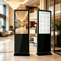 Terminal de signalisation numérique LCD IPS sur pied de 55 pouces avec écran tactile CMS intégré pour la publicité en magasin
